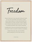 Freedom Word of Intention Framed print 60x80 cm / 24x32″ Wood frame Linen paper