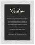 Freedom Word of Intention Framed print 13x18 cm / 5x7″ White frame Carbon paper