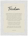 Freedom Word of Intention Framed print 13x18 cm / 5x7″ White frame Linen paper