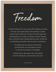 Freedom Word of Intention Framed print 30x40 cm / 12x16″ Wood frame Carbon paper