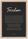 Freedom Word of Intention Framed print A3 (29.7 x 42 cm) Wood frame Carbon paper