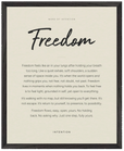 Freedom Word of Intention Framed print 40x50 cm / 16x20″ Black frame Linen paper