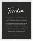 Freedom Word of Intention Framed print 40x50 cm / 16x20″ White frame Carbon paper