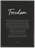 Freedom Word of Intention Framed print A2 (42 x 59.4 cm) Black frame Carbon paper