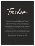 Freedom Word of Intention Framed print 60x80 cm / 24x32″ White frame Carbon paper