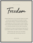 Freedom Word of Intention Framed print 60x80 cm / 24x32″ Black frame Linen paper