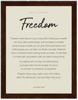Freedom Word of Intention Framed print 60x80 cm / 24x32″ Dark wood frame Linen paper