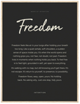 Freedom Word of Intention Framed print 60x80 cm / 24x32″ Wood frame Carbon paper