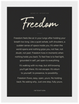 Freedom Word of Intention Framed print 13x18 cm / 5x7″ White frame Carbon paper