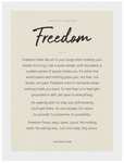 Freedom Word of Intention Framed print 13x18 cm / 5x7″ White frame Linen paper