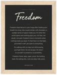 Freedom Word of Intention Framed print 13x18 cm / 5x7″ Wood frame Carbon paper
