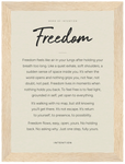Freedom Word of Intention Framed print 13x18 cm / 5x7″ Wood frame Linen paper