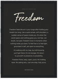 Freedom Word of Intention Framed print 21x29.7 cm / 8x12" Black frame Carbon paper