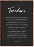 Freedom Word of Intention Framed print 21x29.7 cm / 8x12" Dark wood frame Carbon paper