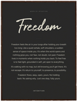 Freedom Word of Intention Framed print 30x40 cm / 12x16″ Dark wood frame Carbon paper