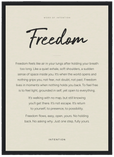 Freedom Word of Intention Framed print A3 (29.7 x 42 cm) Black frame Linen paper