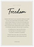 Freedom Word of Intention Framed print A3 (29.7 x 42 cm) White frame Linen paper