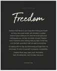 Freedom Word of Intention Framed print 40x50 cm / 16x20″ Black frame Carbon paper