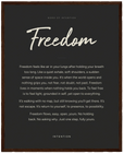 Freedom Word of Intention Framed print 40x50 cm / 16x20″ Dark wood frame Carbon paper