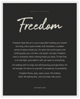 Freedom Word of Intention Framed print 40x50 cm / 16x20″ White frame Carbon paper