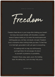 Freedom Word of Intention Framed print A2 (42 x 59.4 cm) Dark wood frame Carbon paper