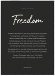 Freedom Word of Intention Framed print 50x70 cm / 20x28″ Black frame Carbon paper