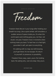Freedom Word of Intention Framed print 50x70 cm / 20x28″ White frame Carbon paper