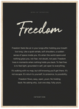 Freedom Word of Intention Framed print 50x70 cm / 20x28″ Wood frame Carbon paper