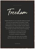 Freedom Word of Intention Framed print A1 (59.4 x 84.1 cm) Dark wood frame Carbon paper