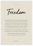 Freedom Word of Intention Framed print A1 (59.4 x 84.1 cm) White frame Linen paper