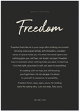 Freedom Word of Intention Framed print 70x100 cm / 28x40″ Black frame Carbon paper
