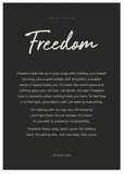 Freedom Word of Intention Framed print 70x100 cm / 28x40″ White frame Carbon paper