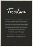 Freedom Word of Intention Framed print 70x100 cm / 28x40″ Wood frame Carbon paper
