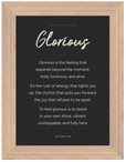 Glorious Word of Intention Framed print 13x18 cm / 5x7″ Wood frame Carbon paper