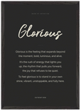 Glorious Word of Intention Framed print 21x29.7 cm / 8x12" Black frame Carbon paper