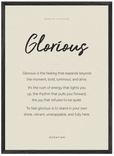 Glorious Word of Intention Framed print 50x70 cm / 20x28″ Black frame Linen paper