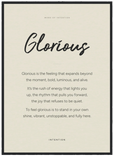 Glorious Word of Intention Framed print 13x18 cm / 5x7″ Black frame Linen paper