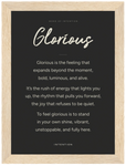 Glorious Word of Intention Framed print 13x18 cm / 5x7″ Wood frame Carbon paper