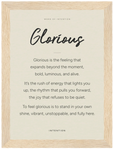Glorious Word of Intention Framed print 13x18 cm / 5x7″ Wood frame Linen paper