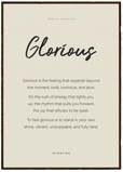 Glorious Word of Intention Framed print 21x29.7 cm / 8x12" Dark wood frame Linen paper