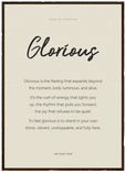 Glorious Word of Intention Framed print 50x70 cm / 20x28″ Dark wood frame Linen paper