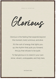 Glorious Word of Intention Framed print 70x100 cm / 28x40″ Dark wood frame Linen paper