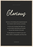 Glorious Word of Intention Framed print 70x100 cm / 28x40″ Wood frame Carbon paper