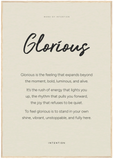 Glorious Word of Intention Framed print 70x100 cm / 28x40″ Wood frame Linen paper