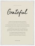 Grateful Word of Intention Framed print 60x80 cm / 24x32″ White frame Linen paper