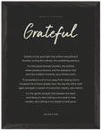 Grateful Word of Intention Framed print 60x80 cm / 24x32″ Black frame Carbon paper