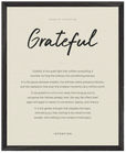 Grateful Word of Intention Framed print 40x50 cm / 16x20″ Black frame Linen paper