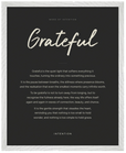 Grateful Word of Intention Framed print 40x50 cm / 16x20″ White frame Carbon paper