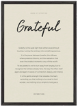 Grateful Word of Intention Framed print A2 (42 x 59.4 cm) Black frame Linen paper
