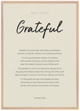Grateful Word of Intention Framed print A1 (59.4 x 84.1 cm) Wood frame Linen paper